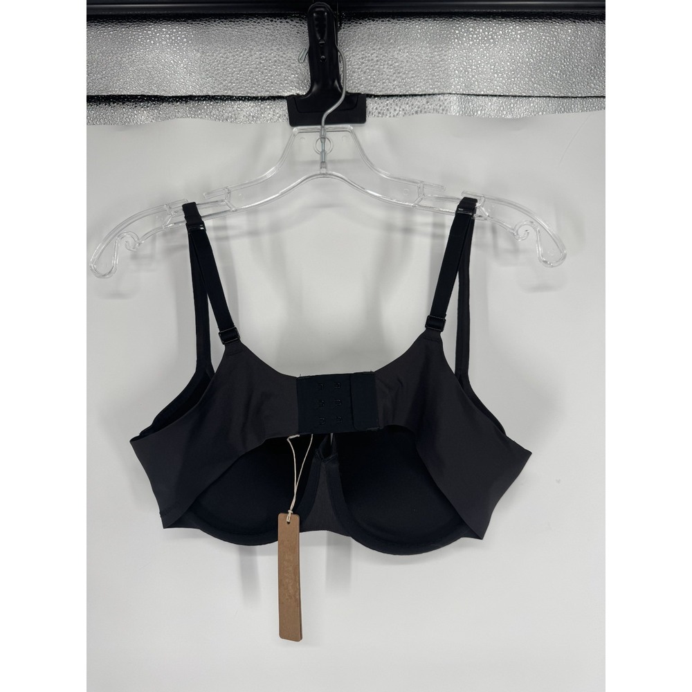 SKIMS Ultimate Push Up Balconette Bra Womens 36C Onyx Black Padded Underwired - Picture 2 of 6